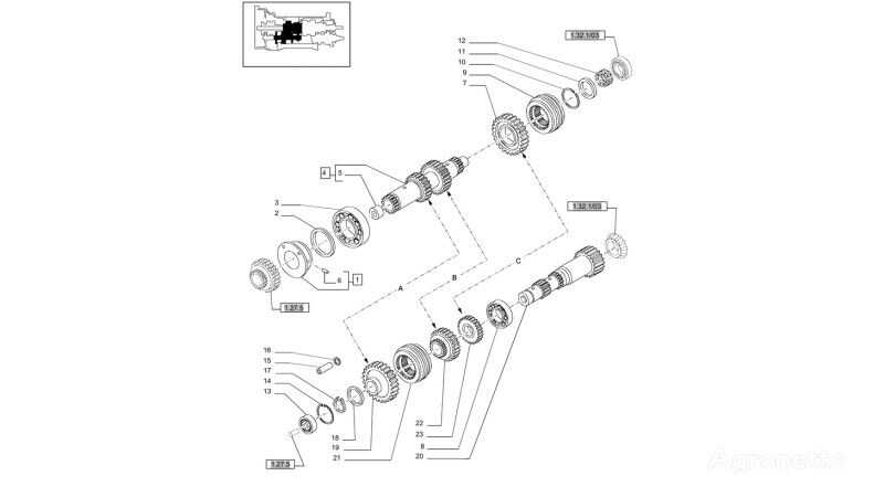 Koło zębate 81866596 other transmission spare part for New Holland T6010  wheel tractor