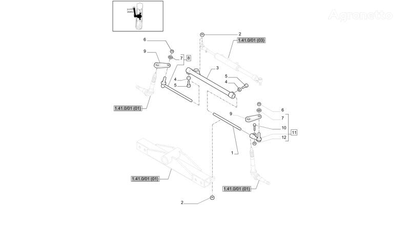 altro ricambio di trasmissione Przegub kulowy 818638 per trattore gommato New Holland T6010 T6090 T6070