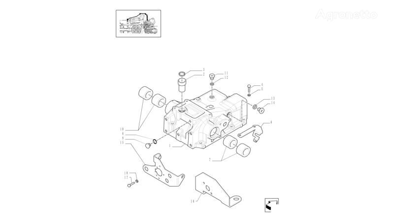 suku cadang sistem transmisi lainnya Obudowa 47126511 untuk traktor roda New Holland T6010 T6090 T6070