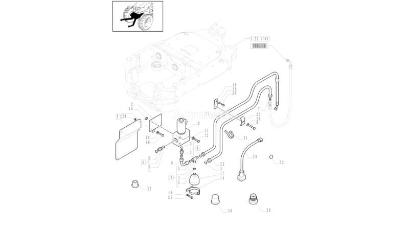 suku cadang sistem transmisi lainnya Rurka hydrauliczna 47057723 untuk traktor roda New Holland T6010 T6090 T6070