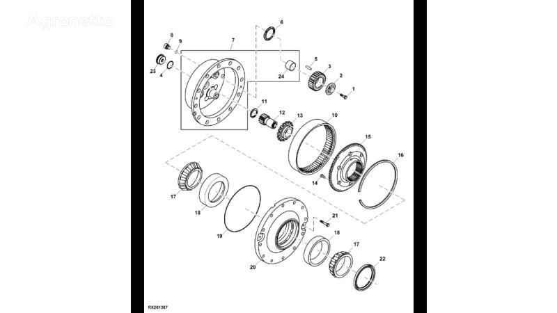 другая запчасть трансмиссии Wałek zębaty для трактора колесного John Deere 8345R