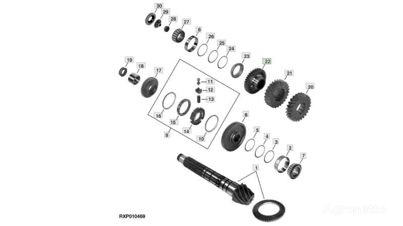 휠 트랙터 John Deere 7600 7700 7800용 기타 변속기 예비 부품 koło zębate przekładnia śrubowa R93255