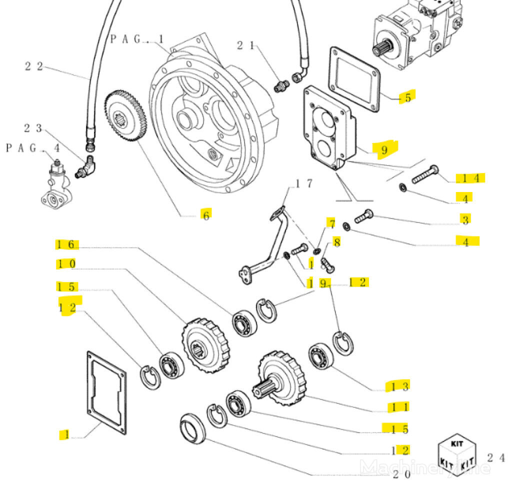 δομικό όχημα 3550 για Case 76093726 76093726