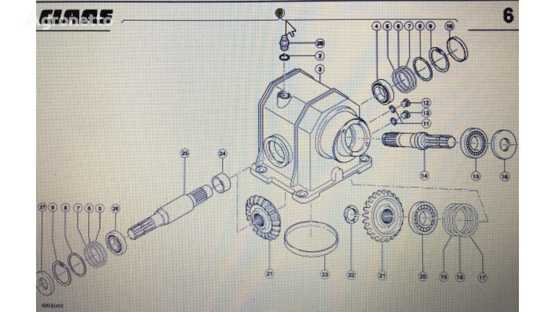 Sprzekładnia kątowa Claas 0009362661 pour moissonneuse-batteuse John Deere