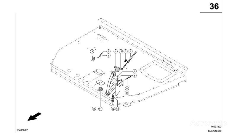 Claas Lexion 580 CIĘGNO BOWDENA  0007347512 (Hamulec postojowy)