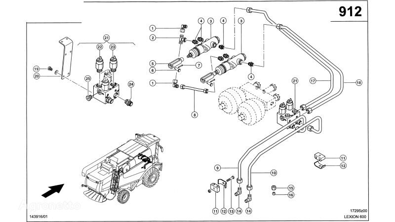 Claas Lexion 600 ZAWÓR HAMULCA  0006832990 (Przewody hydrauliczne, ukł