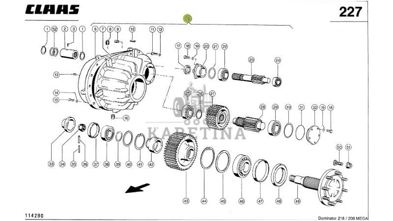 Zwolnica Kompletna Prawa  Claas Mega 208 218 Dominator 106 114 Zwolnica Kompletna Prawa 00064341 для комбайна Claas Mega 208 218 Dominator - Agroline