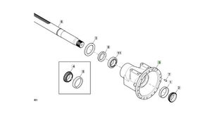 Zwolnica obudowa  John Deere L225215 para John Deere 6230 6250 tractor de ruedas