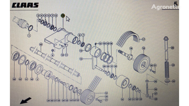 Wałek przedni naganiacza John Deere Corto 00 für John Deere Getreideernter