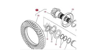 Koło Koronowe Atak Zębatka  Massey Ferguson 8470 8480 Kroonratta hammasratta osad 926102410040 9311004 t&uuml;&uuml;bi jaoks ratastraktori Massey Ferguson 8470 8480
