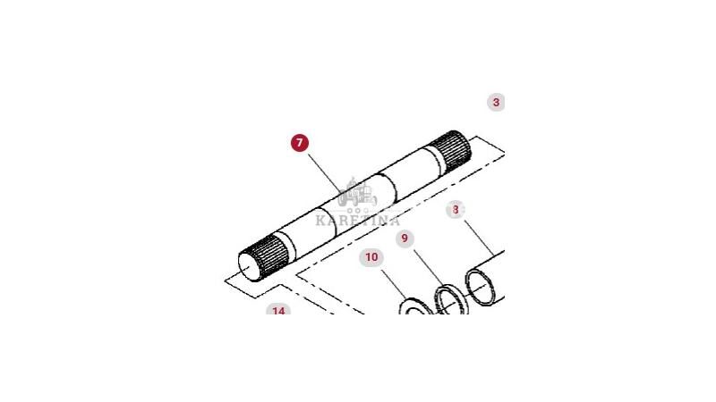 Wał Podnoszenia Ramion Tylnych  Massey Ferguson 8470 8480 Rear Arm Lift Shaft PARTS 816860030110 for Massey Ferguson 8470 8480 wheel tractor - Agroline