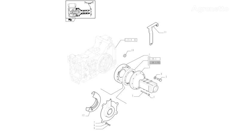 Obudowa zwolnicy  New Holland 5164731 para trator de rodas New Holland T6010 T6090 T6070 T7230