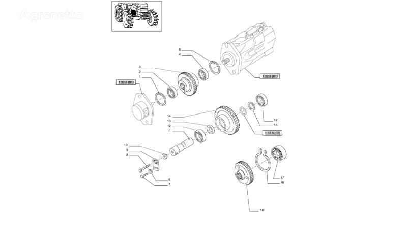 Kolo zebate napedz New Holland 87393983 für New Holland T6010 T6090 T6070  Radtraktor