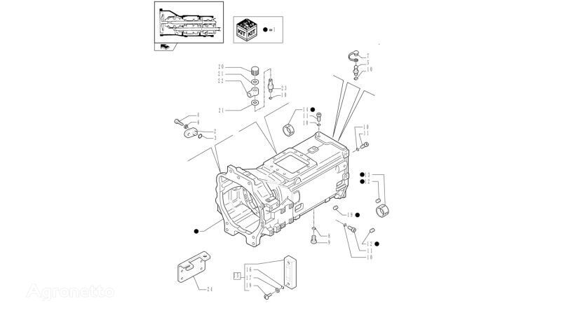 New Holland T6010 ホイールトラクターのためのKorpus przekładni  New Holland T6010 Korpus przekładni 84252680