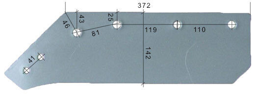 HARDOX500 063017/L reja de arado para Kverneland arado