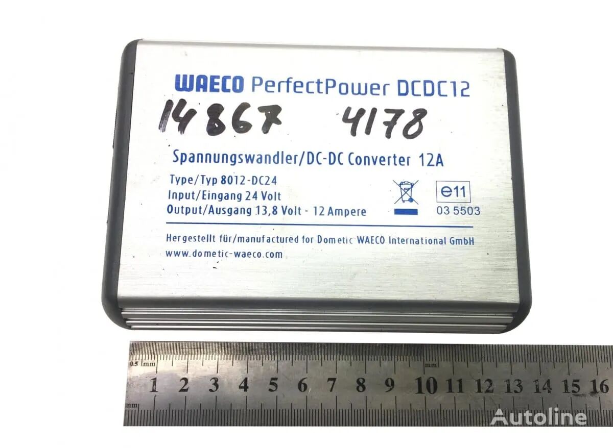 Convertor de Tensiune DC-DC inversor de corriente para Waeco PerfectPower DCDC12, 12A, 24V la 13.8V camión