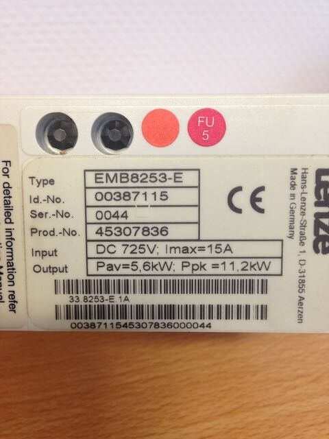 Lenze EMB8253-E power inverter for bakery equipment