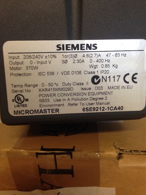 měnič napětí Siemens 6SE9212-1CA40 pro nákladní auta