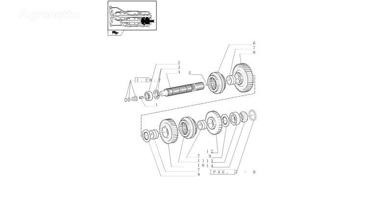 New Holland 20t, 24t 5180850 primary shaft for New Holland T6090  wheel tractor