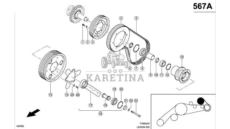 Claas Lexion 600 穀物収穫機のためのClaas Lexion 600 KOŁO PASOWE  0006603620 (Przyrząd źniwny-napęd stopni プーリー - Agroline