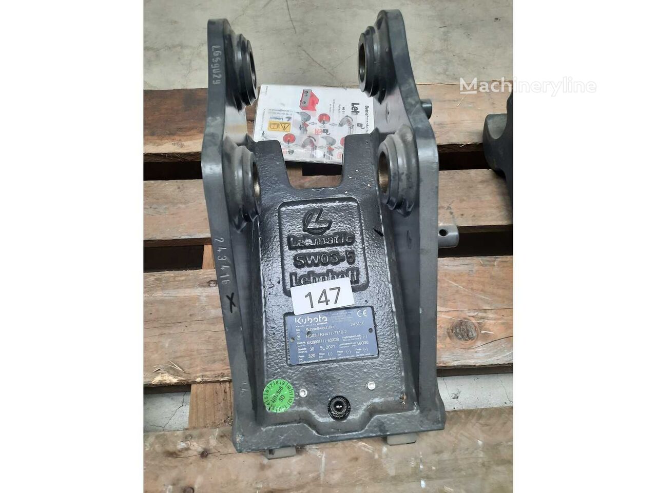Lehnhoff HS03 quick coupler for Kubota U27/KX27 mini excavator - Machineryline