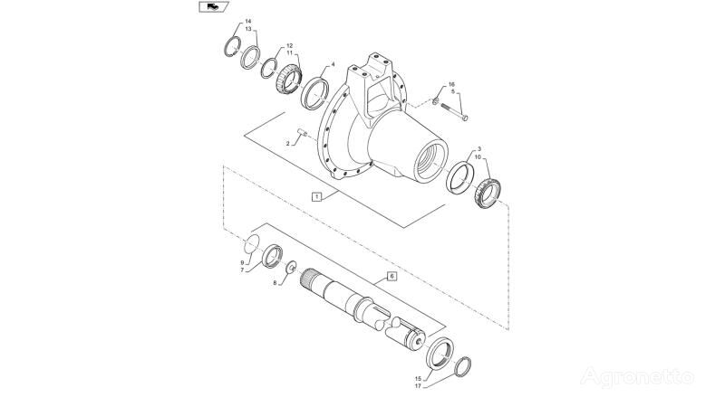 задна оска 87456256 за тркала трактор New Holland T6090 T6070