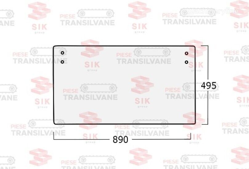 заднє скло Caterpillar inferioară до екскаватора-навантажувача Caterpillar 414E