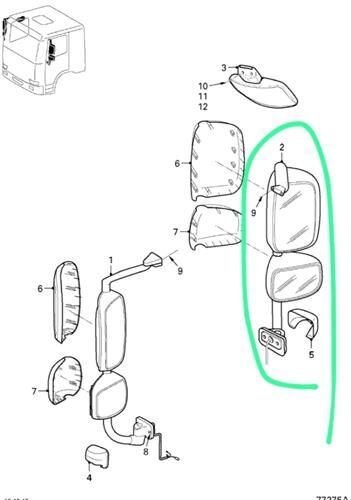 مرآة الرؤية الخلفية 1813001 لـ الشاحنات DAF XF 105 - Autoline