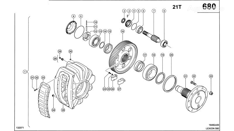 reduktor 0007686841 na obilného kombajna Claas Lexion 580