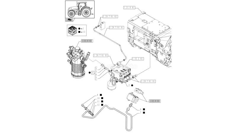 710083280002 reparatieset voor New Holland T6010  wielen trekker