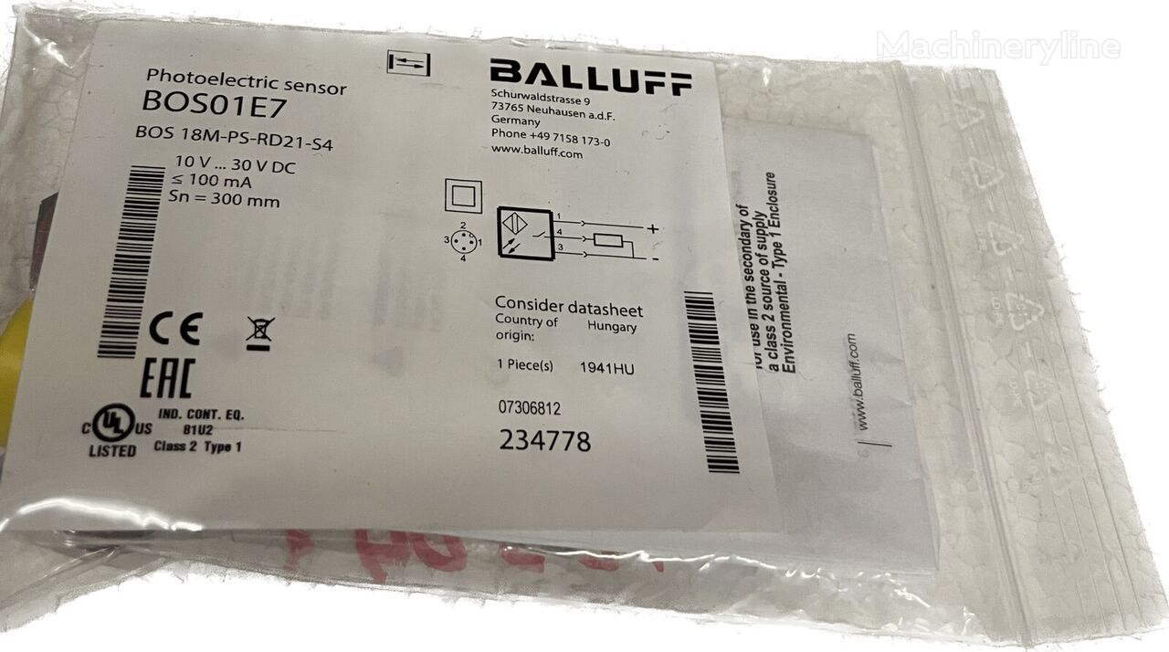 أداة الاستشعار (مجس) Balluff BOS 18M-PS-RD21-S4 لـ المعدات الصناعية