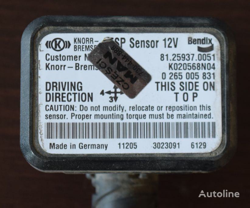 датчик Knorr-Bremse ŻYROSKOP CZUJNIK SENSOR ESP 81.25937.0051 до вантажівки MAN  TGX TGS TGA