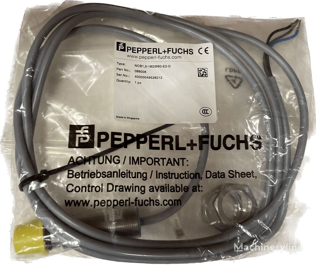 Pepperl+Fuchs 088006 NCB1,5-18GM60-E2-D sensor para maquinaria industrial