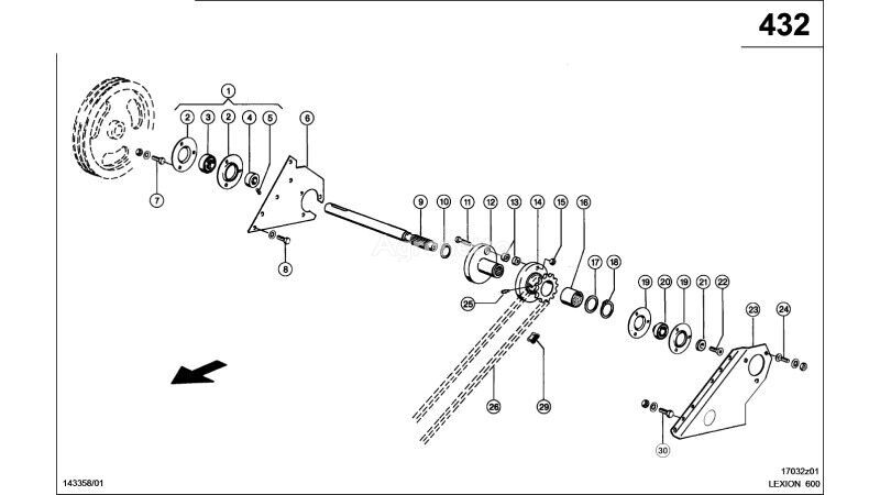 вал Claas Lexion 600 WAŁEK PODAJNIKA ZBOŻOWEGO  0007858850 (Napęd rozładun 0007858850 для зерноуборочного комбайна Claas Lexion 600