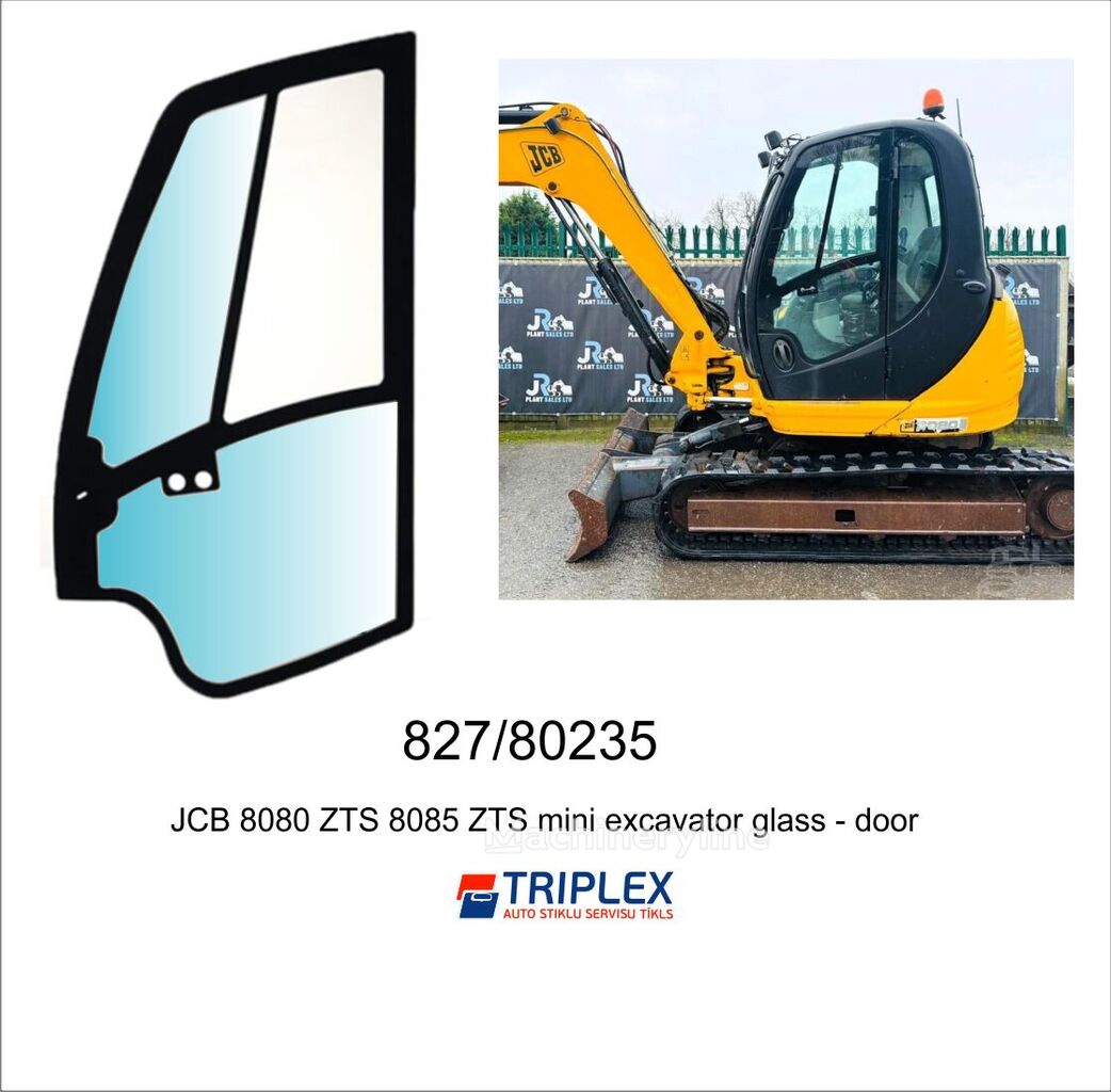 JCB 827/80235 side window for JCB 8080 ZTS, 8085 ZTS mini excavator