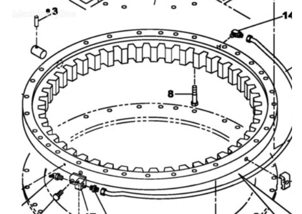 حلقه چرخان Case KBB11350 KBB11350 برای بیل مکانیکی Case CX240B CX240C CX250C - Machineryline