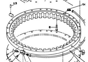 Case KBB11350 KBB11350 corona de orientación para Case CX240B CX240C CX250C excavadora