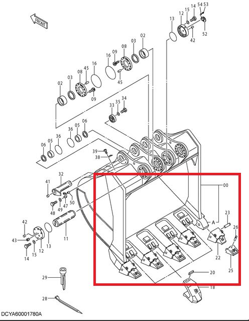 LIP; BUCKET 34.0m3 (JIS94 Hitachi 4714701 / YA00000028 за багер Hitachi EX5600-6BH EX5600-6LD EX5600E-6LD