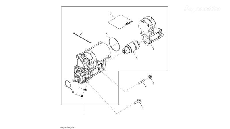 стартер для трактора колесного John Deere 8345R