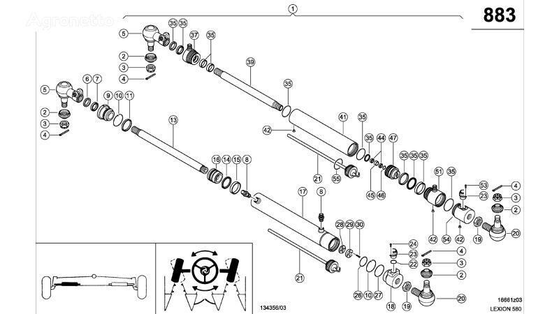 Claas Lexion 580 TŁOCZYSKO  0000427960 (Siłownik ukł. kierowniczego, a 0000427960 kormányoszlop Claas Lexion 580  kombájn-hoz