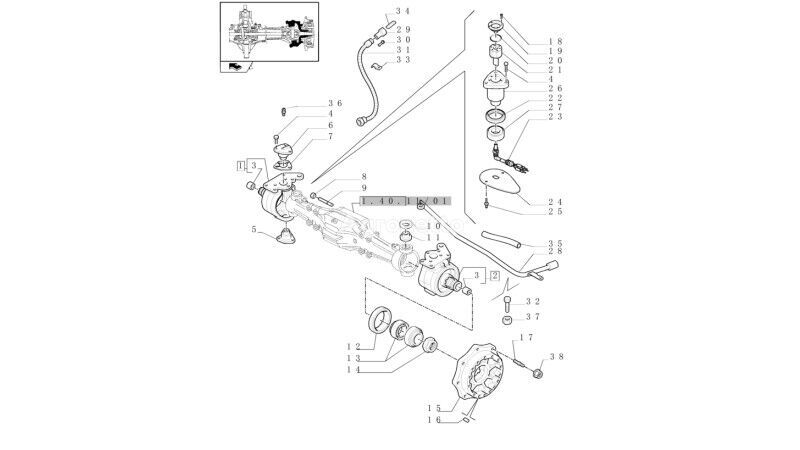 кулак поворотный Zespół przegubu 87529909 для трактора колесного New Holland T6090