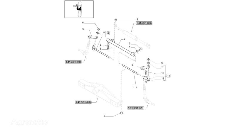 barra de direção 81863803 para trator de rodas New Holland T6010 T6090 T6070