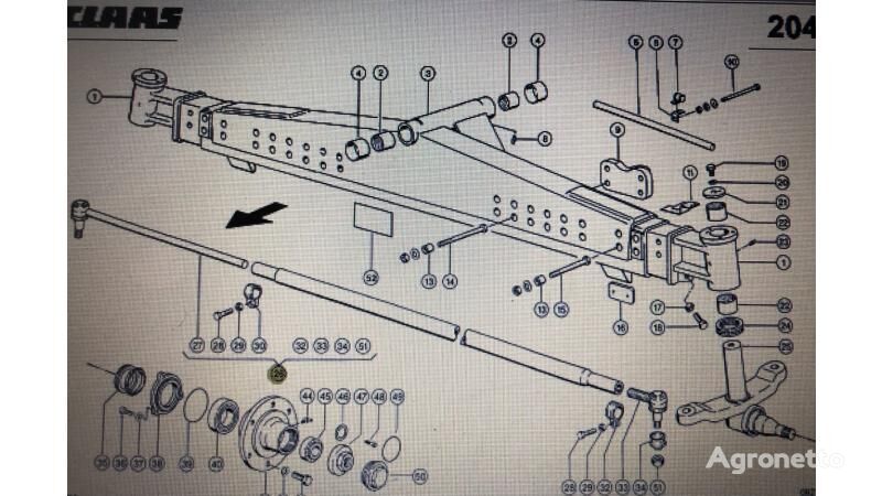 Steering rack for Claas  Mega 370-340 grain harvester - Agronetto