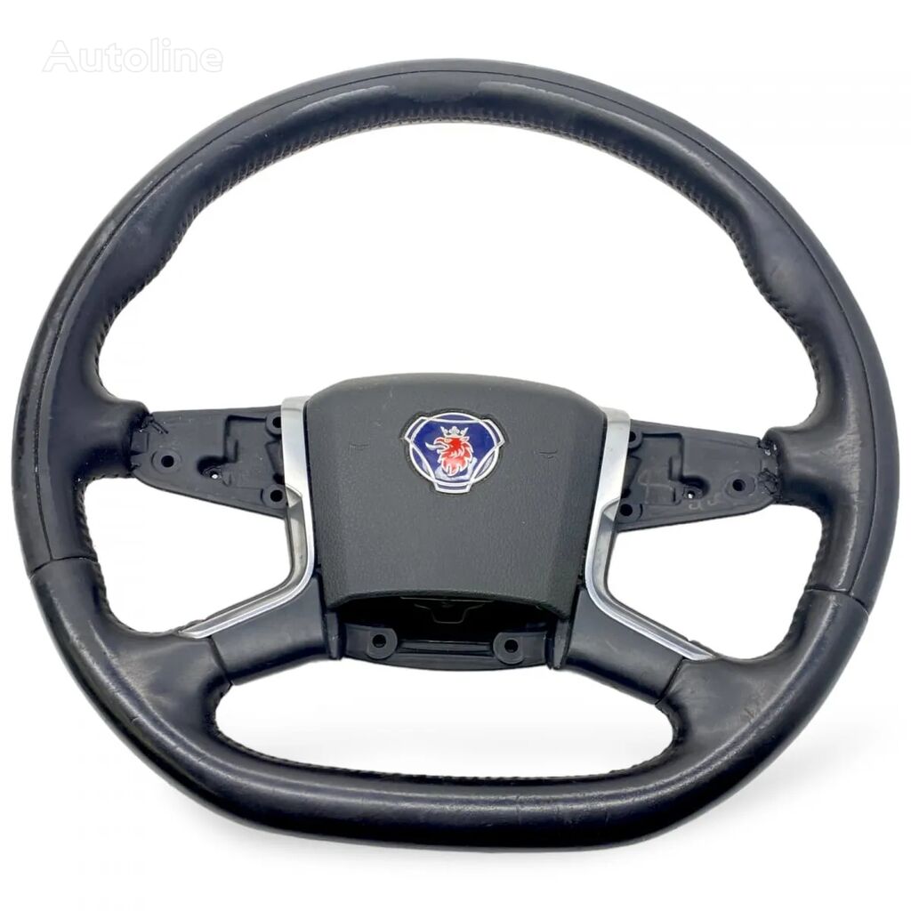 Volan steering wheel for Scania cu Emblemă Leu și Elemente Cromate truck