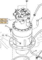 reductor rotativ Case KLC10261 KLC10261 pentru utilaje de constructii CX160C CX160D CX160E CX180C CX180C-8 CX180D CX180E