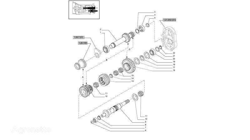 5196249 synchronisatiering voor New Holland T6010 wielen trekker