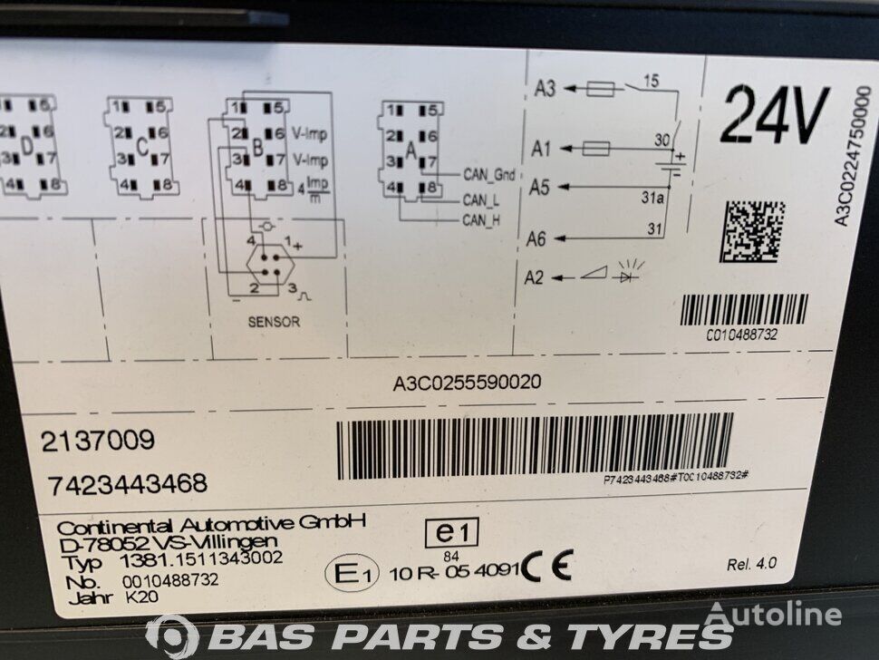 DAF トラックのためのDAF 2137009 タコグラフ - Autoline