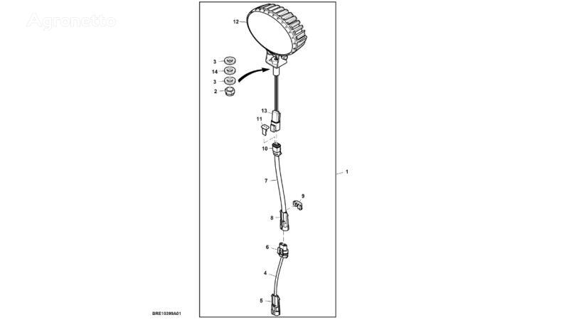 RE574752 achterlicht voor John Deere 8345R wielen trekker