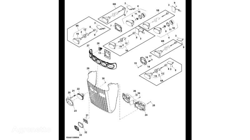John Deere Lampa szerokostrumieniowa RE325833 lukturis paredzēts John Deere  8345R riteņtraktora