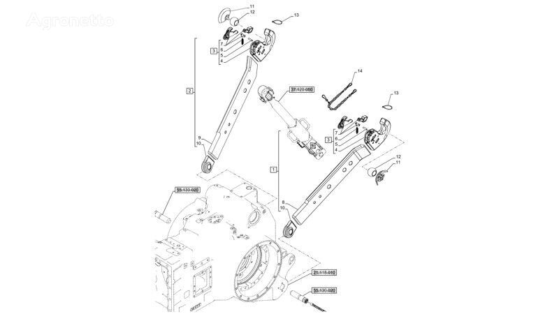 crochet d'attelage New Holland T6090 T6070 Cięgło dolne 47137107 pour tracteur à roues New Holland T6090 T6070